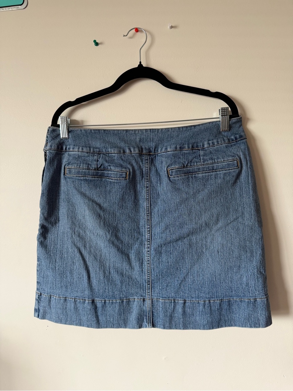St. John's Bay Light Blue Denim Mini Skirt - Picture 3 of 4